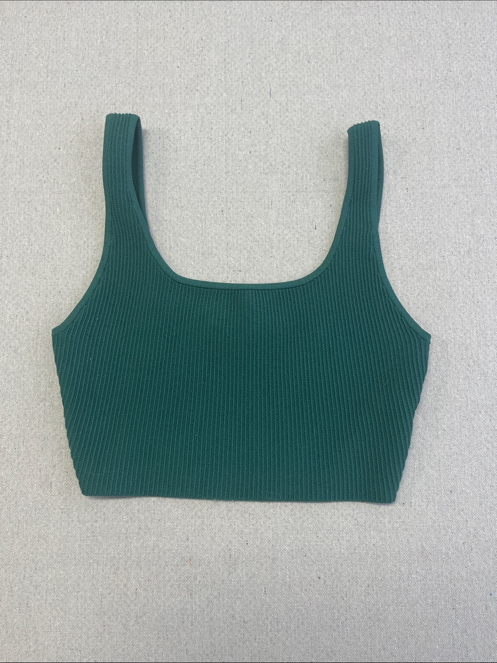 Babaton Green Ribbed Knit Cropped Tank Top Women’s Size Small